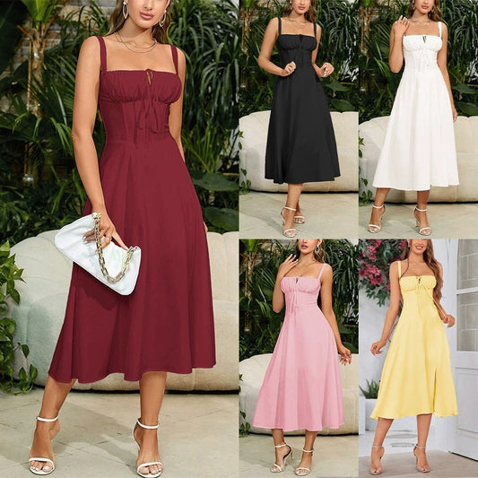 Adjustable Lace-up Sling Dress