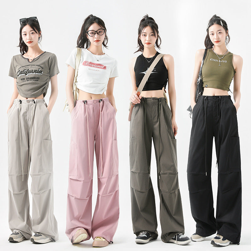 Quick-Drying High Waist Wide Leg Sport Pants