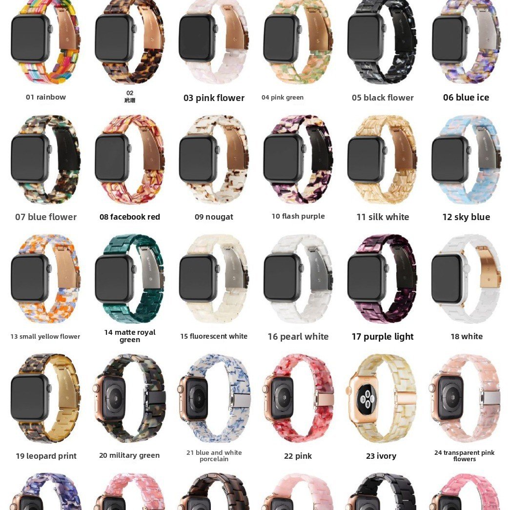 Ceramic resin watch strap