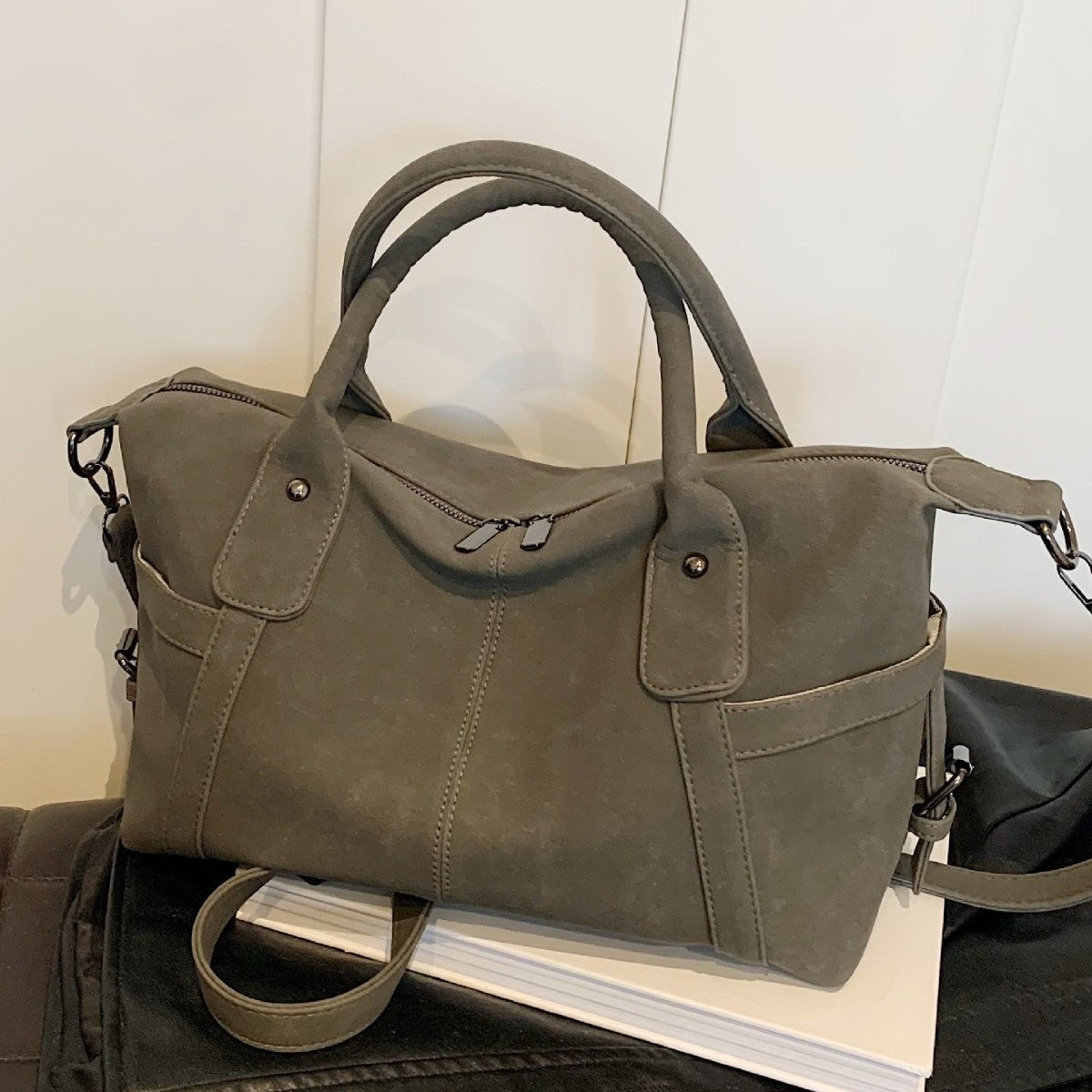 Womens Matte Tote Shoulder Bag