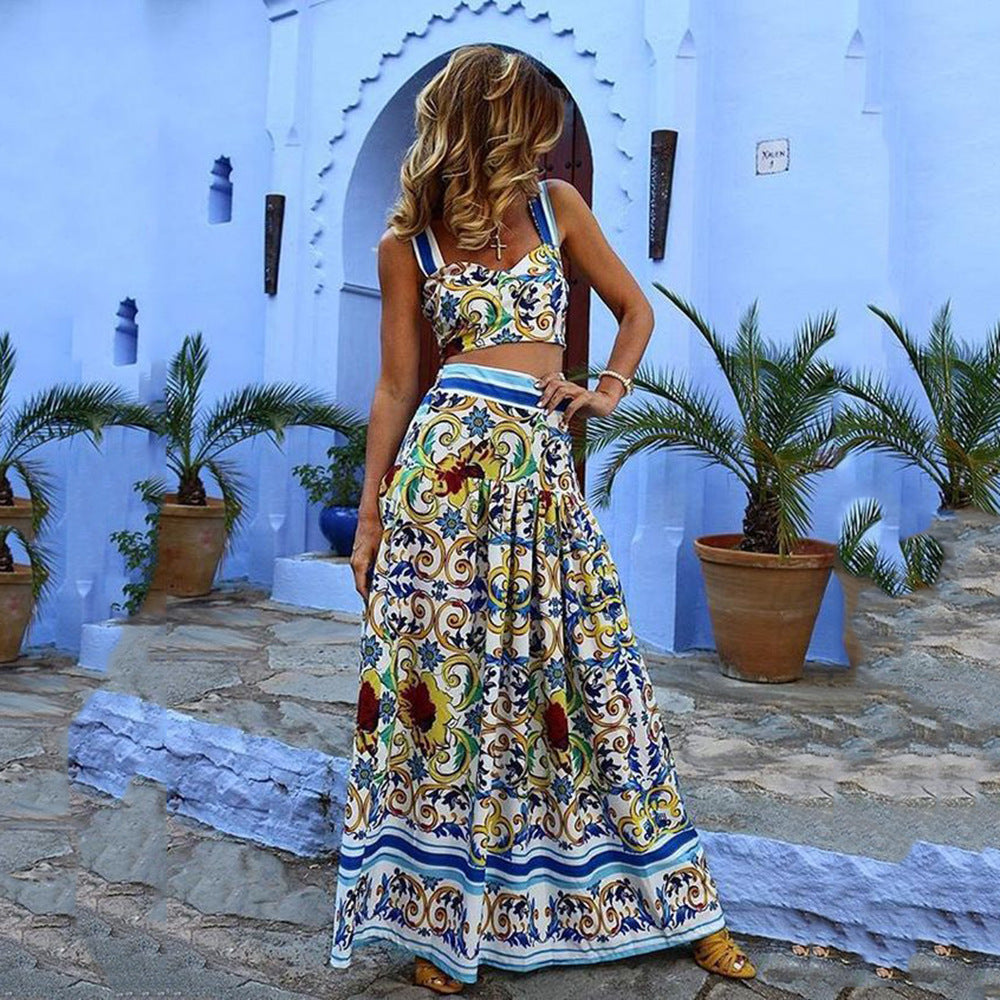 Spaghetti Strap Printed Dress