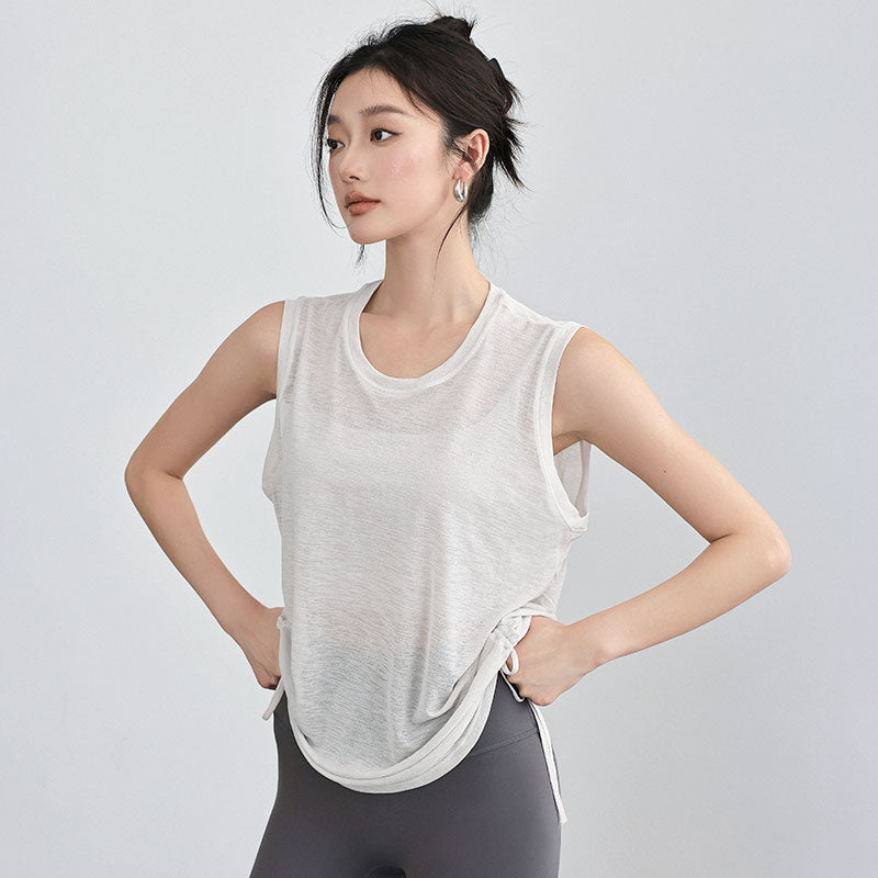 Sporty short-sleeved loose yoga smock