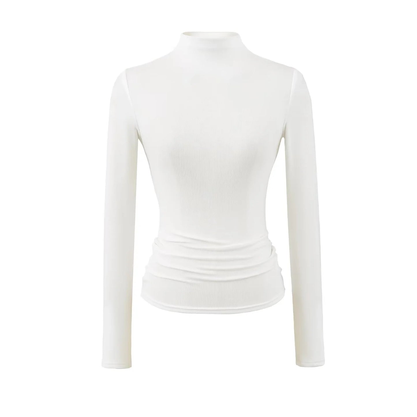 Womens Fleece Half Turtleneck Long Sleeve Top