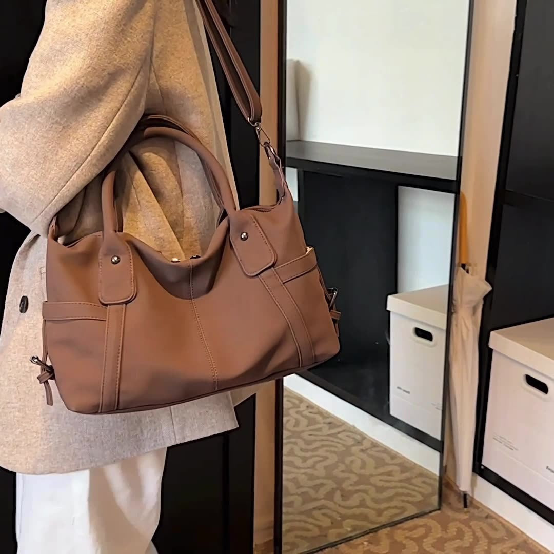 Womens Matte Tote Shoulder Bag