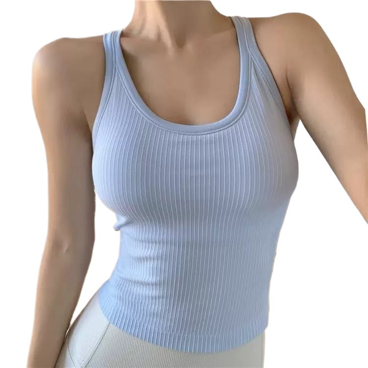 Padded Sports Bra Top - All-Purpose Sleeveless Fitness Shirt
