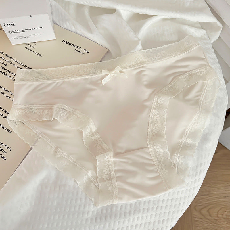 Ladies' thin pure cotton lace underwear