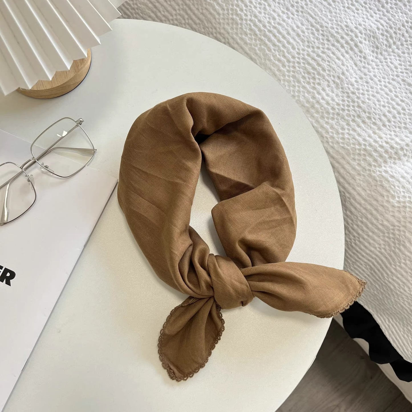 Solid Color Retro Silk Scarf