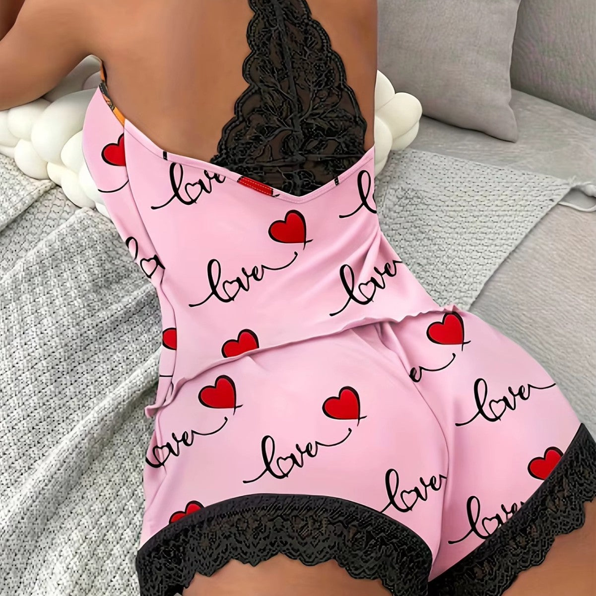 Crocheted milk silk sleeveless pajamas