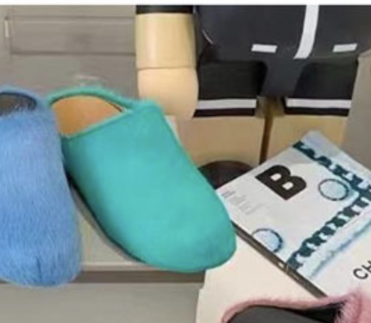 Women's Genuine Leather Horsehair Platform Slippers