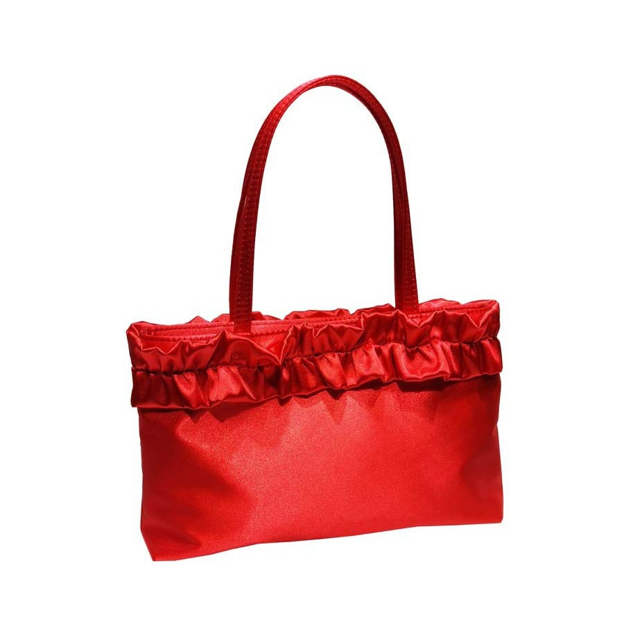 Red Crossbody Bag Handmade Satin Vintage Lace Flower Shoulder Bag