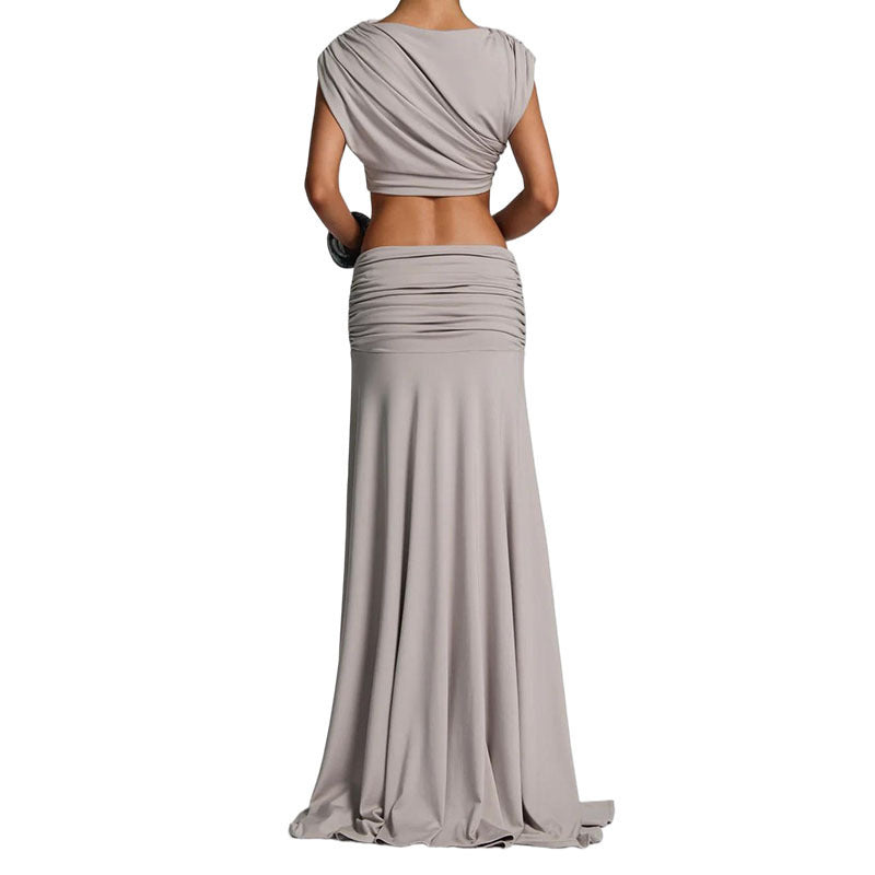 Relaxed Elegant Sleeveless Skirt Suit
