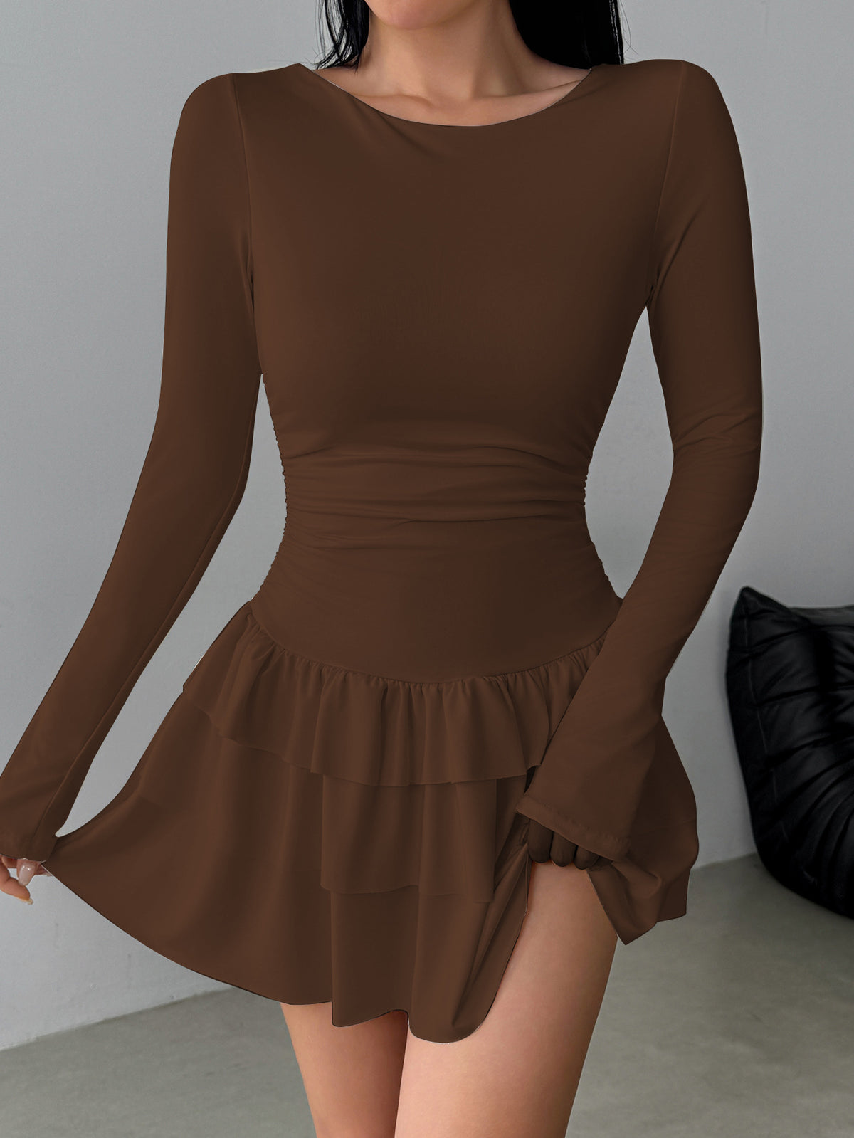 Womens Slimming Long Sleeve Dress