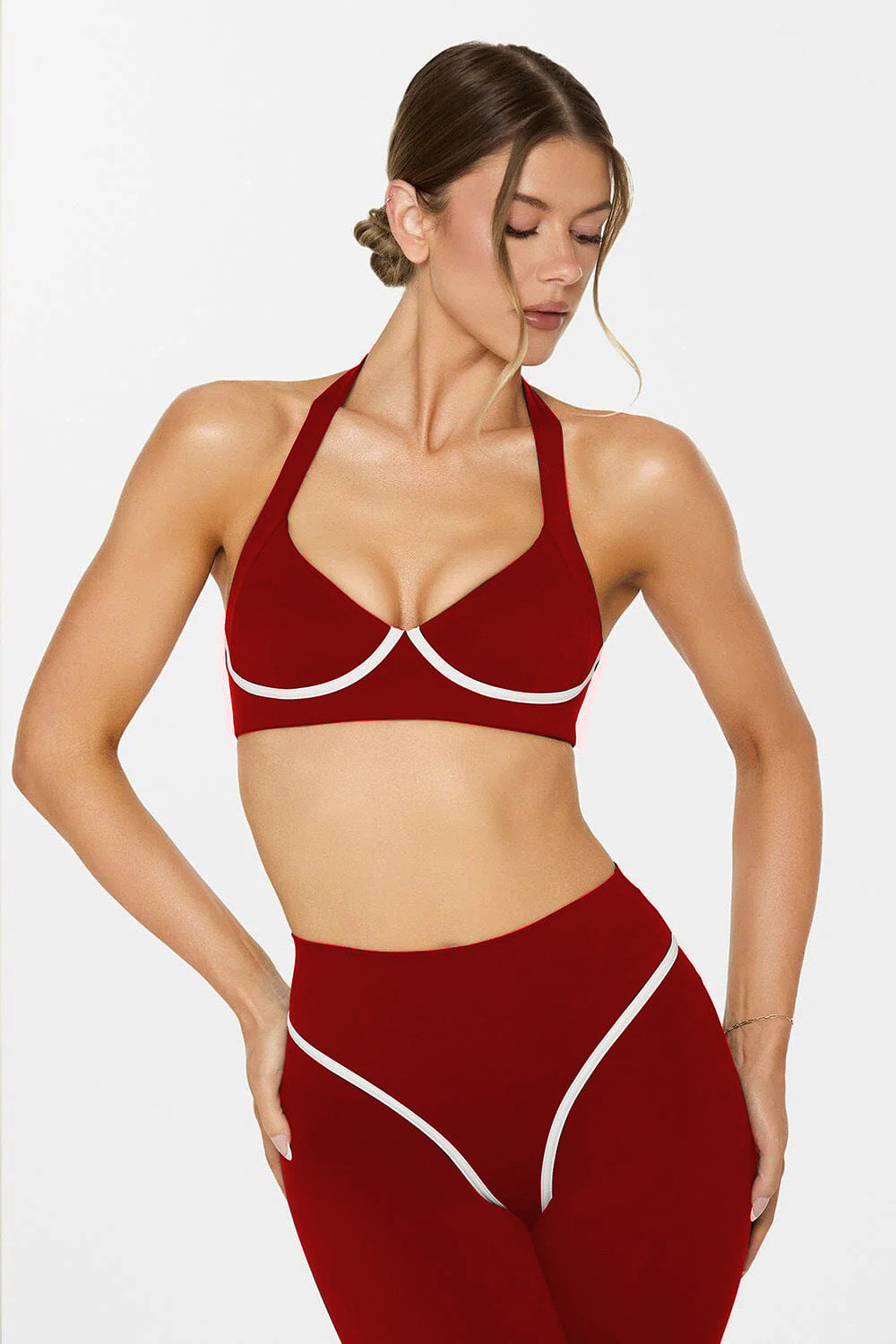 Womens Yoga Jacket Set with Trousers and Bra