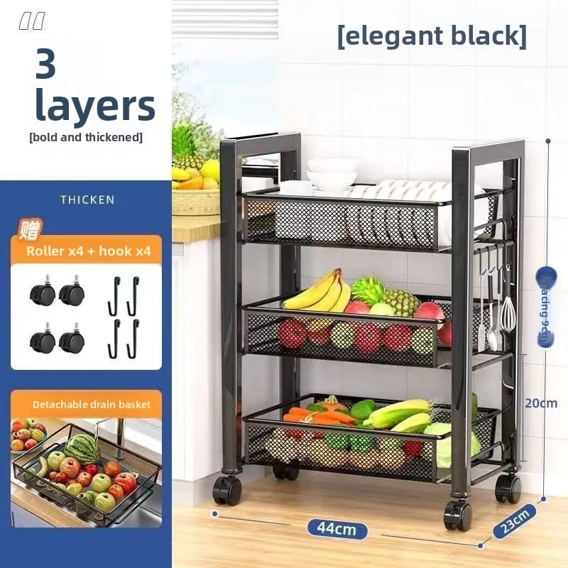 Kitchen trolley storage rack
