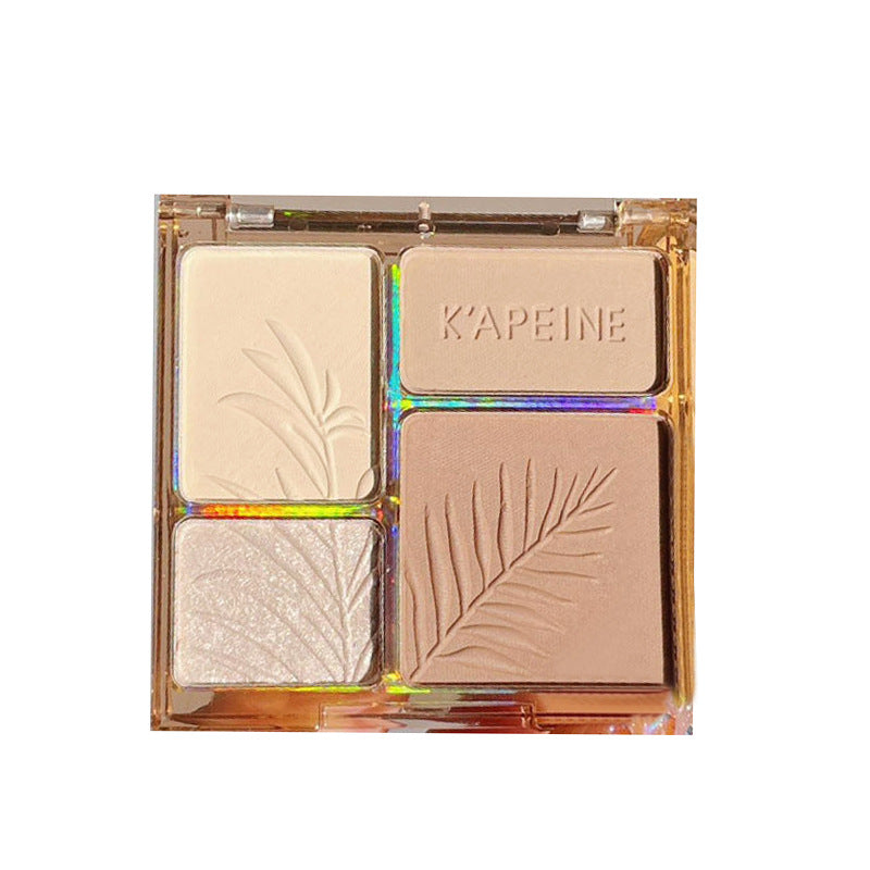 Four-color high-gloss repair plate shadow Pearl matte brightening glitter powder high-gloss powder cake repair plate natural three-dimensional cross-border