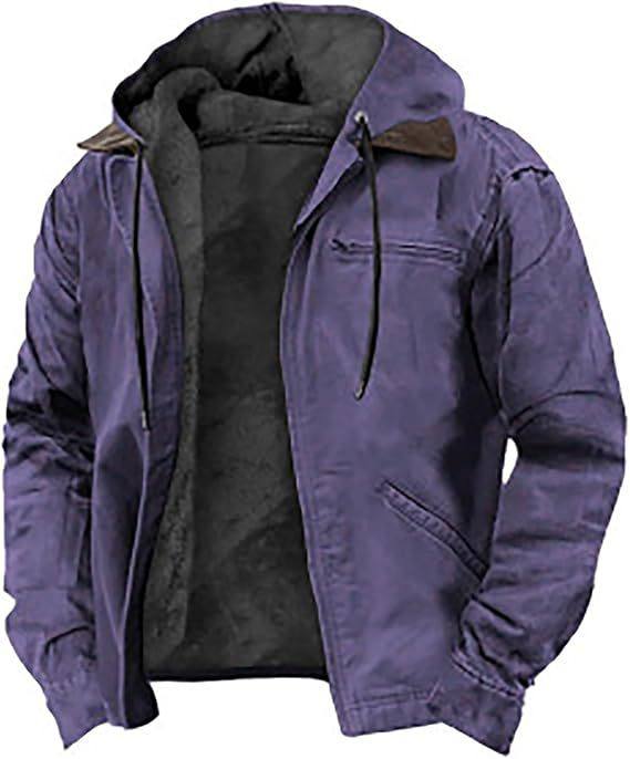 Mens Fleece Lined Hooded Jacket