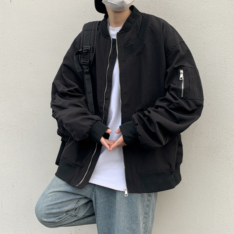 Retro Baseball Jacket Men's Loose Fit Cardigan