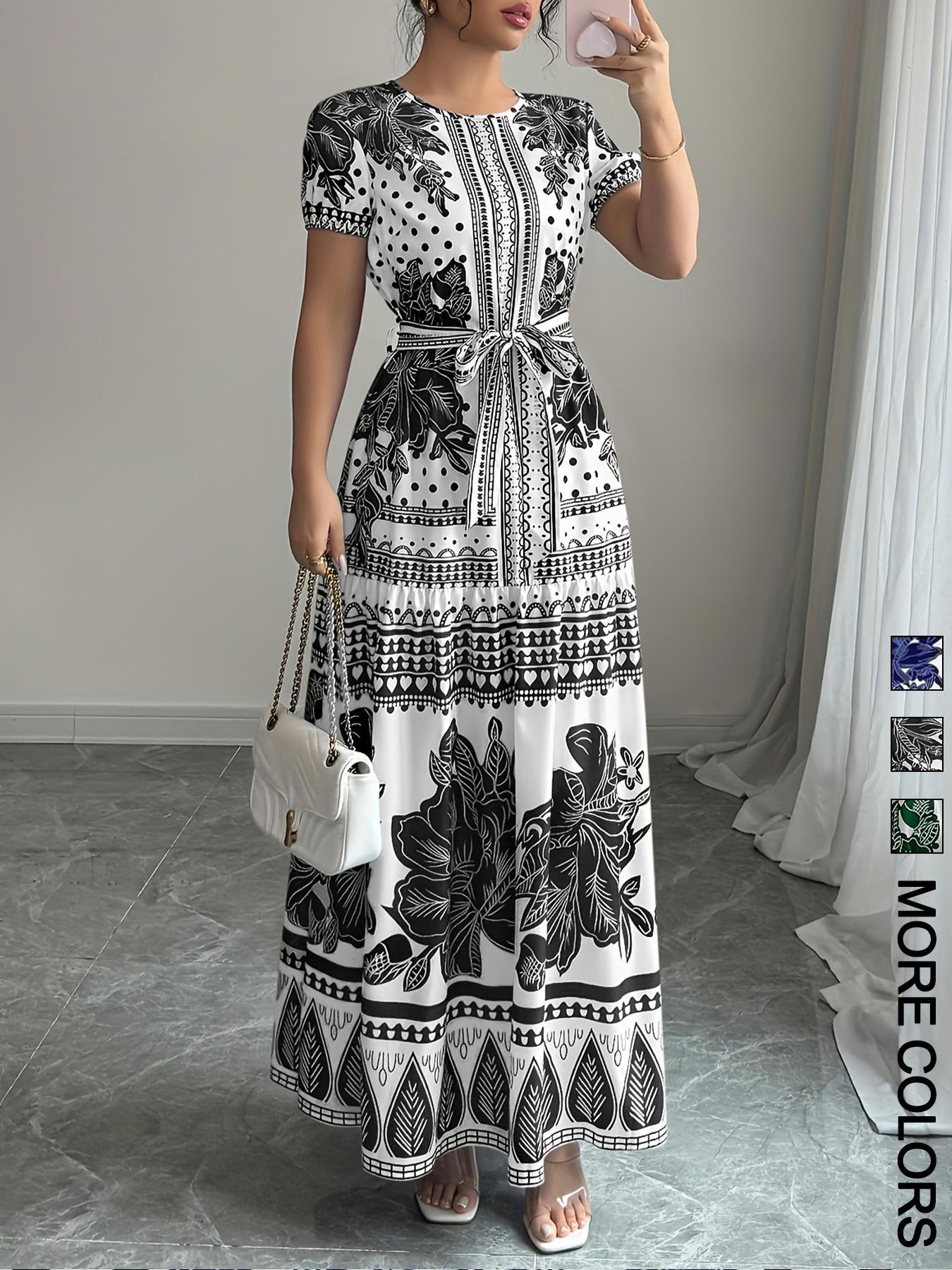 Lace-Up Elegant Ruffled Short-Sleeved Dress