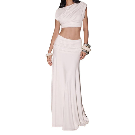 Relaxed Elegant Sleeveless Skirt Suit