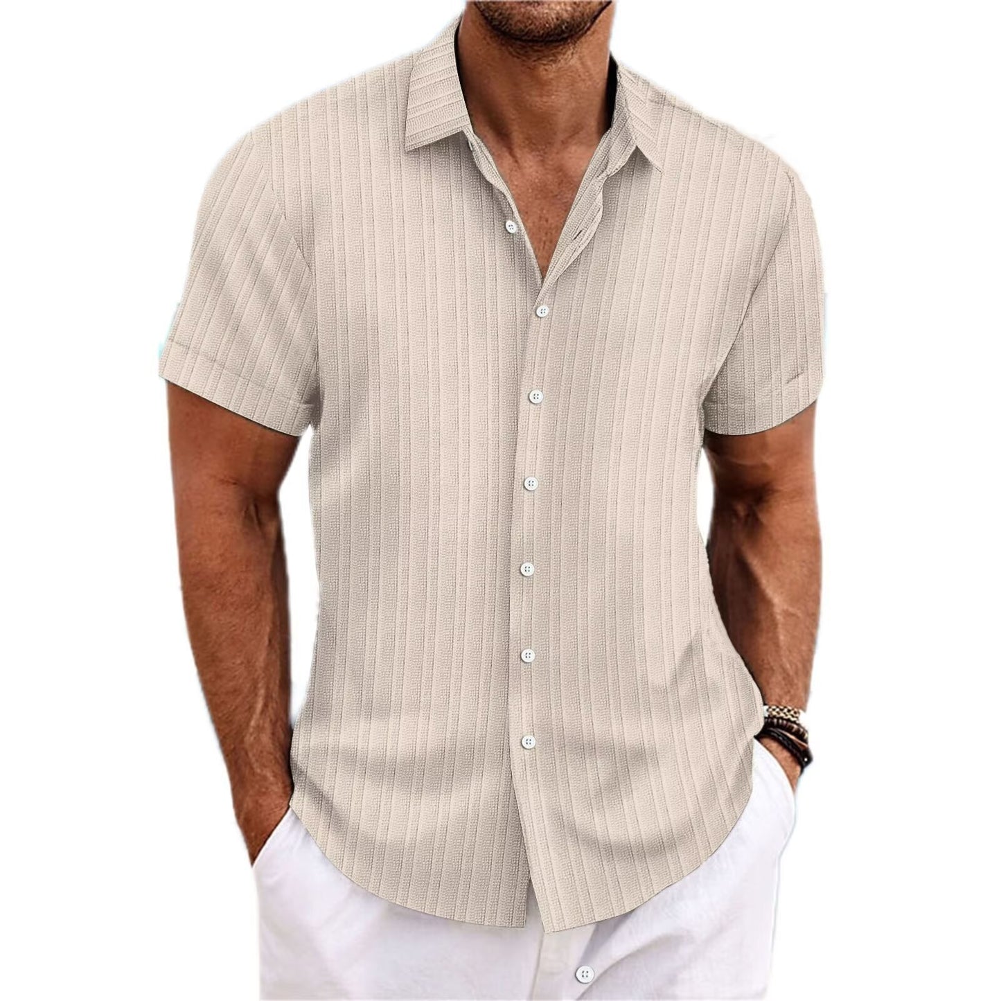 Striped Color Matching Shirt