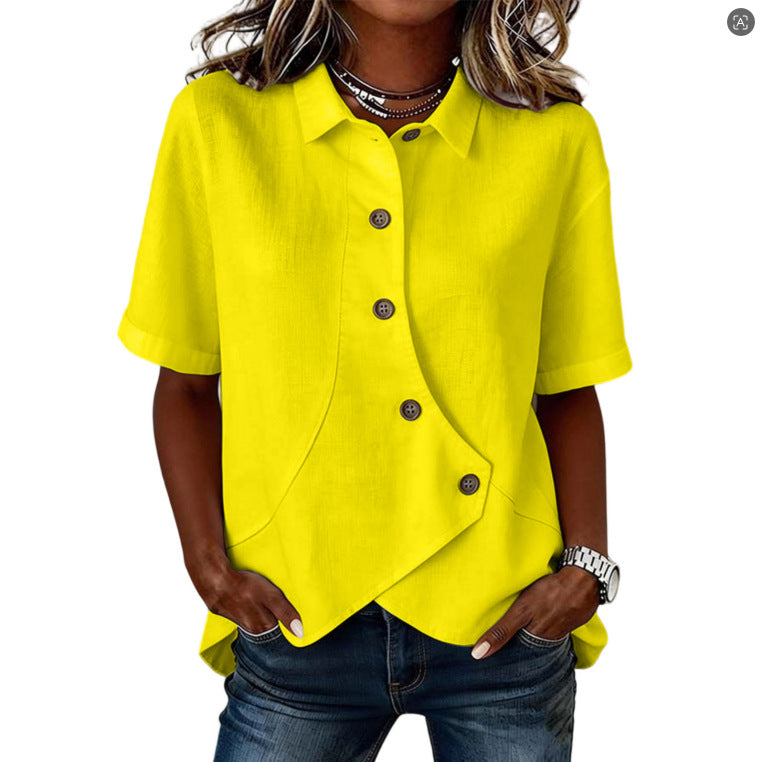 Women's Casual Cotton-Linen Shirt