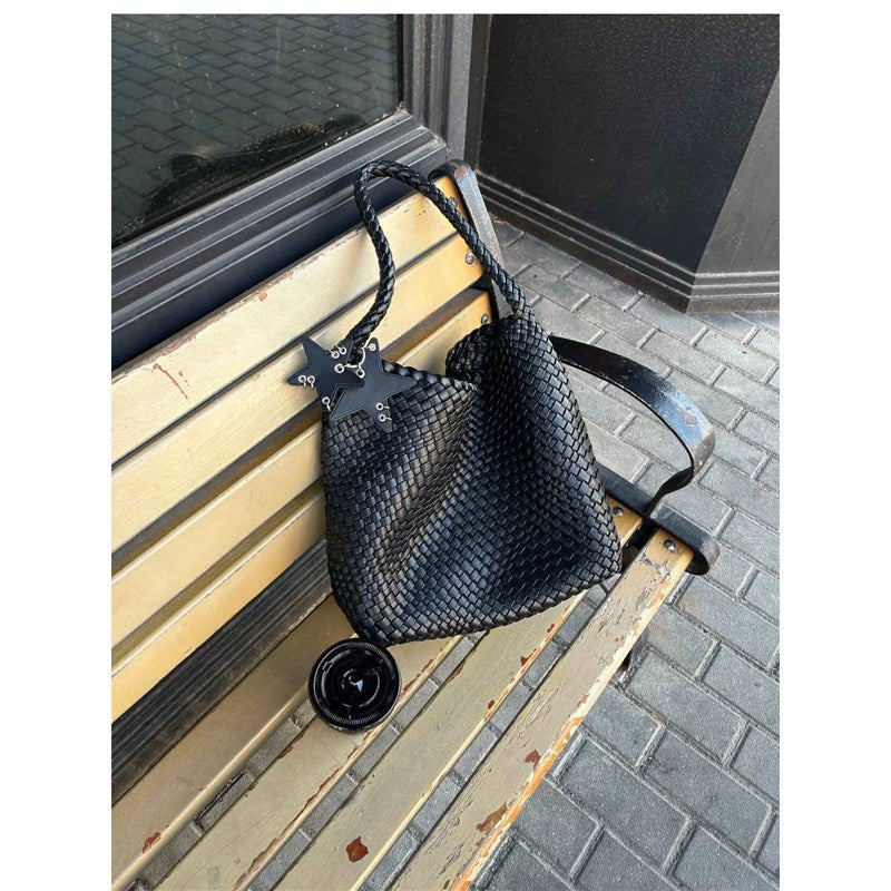Handwoven PU Tote Bag for Women