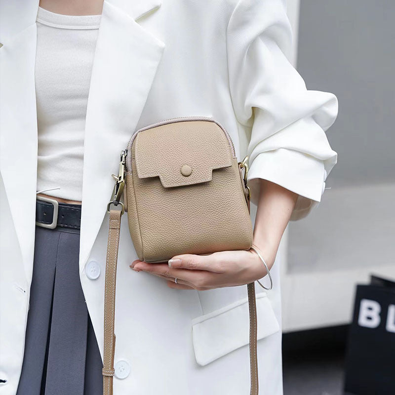 Women's Mobile Phone Bag Women's Crossbody 2024 New Small Bag Niche Shoulder Bag Creative Mini Niche Genuine Leather Women's Bag