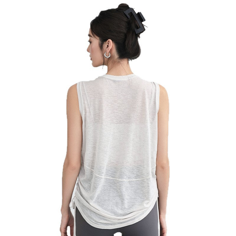 Sporty short-sleeved loose yoga smock