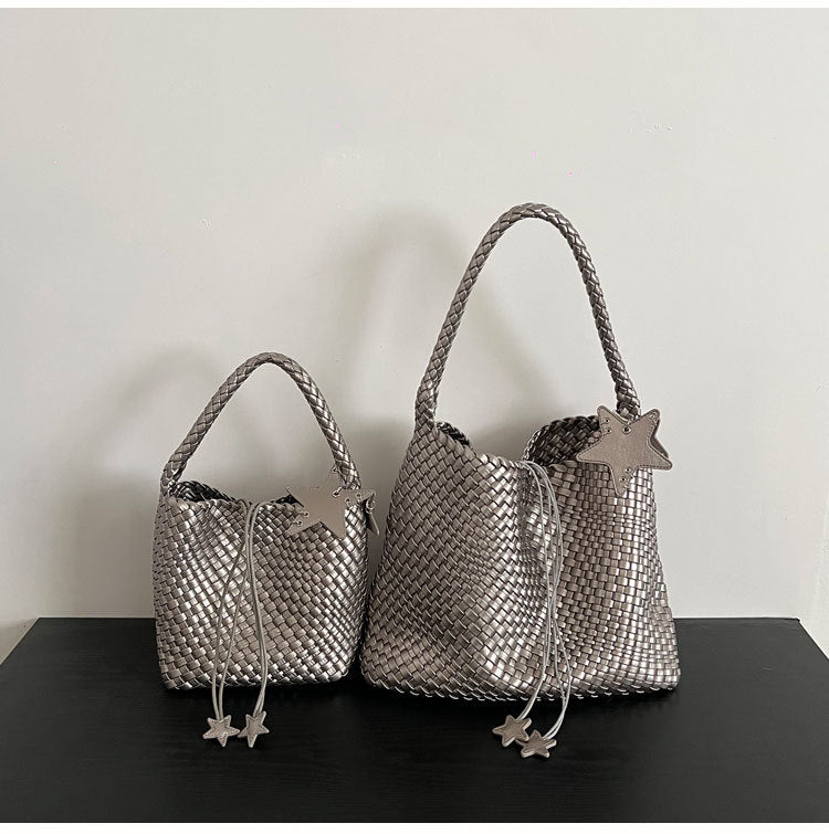 Handwoven PU Tote Bag for Women