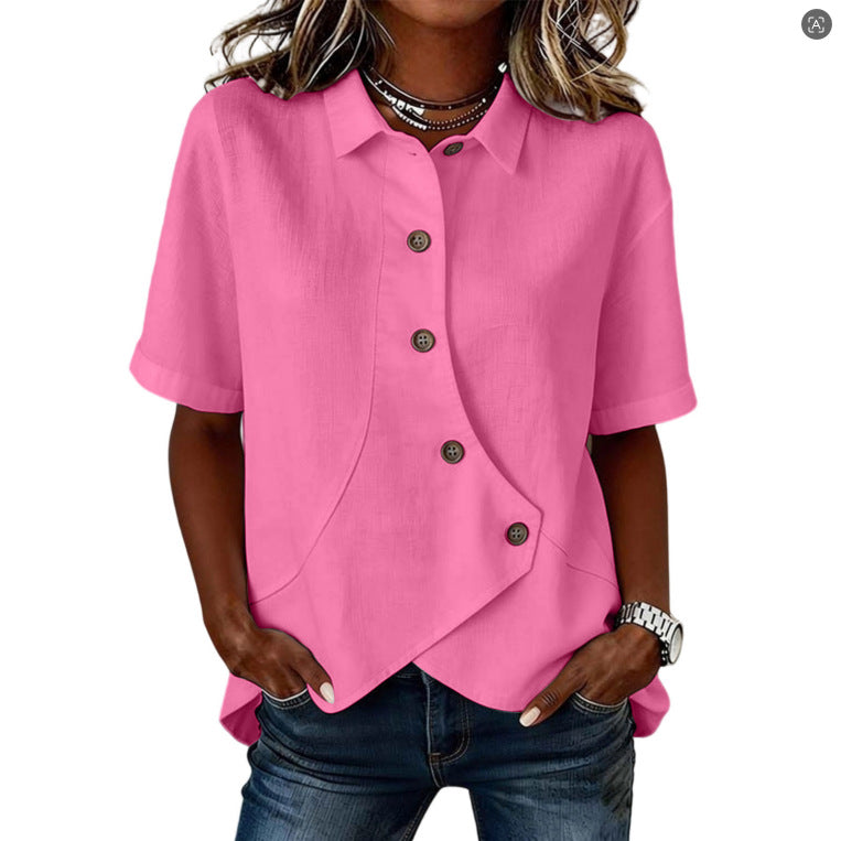 Women's Casual Cotton-Linen Shirt