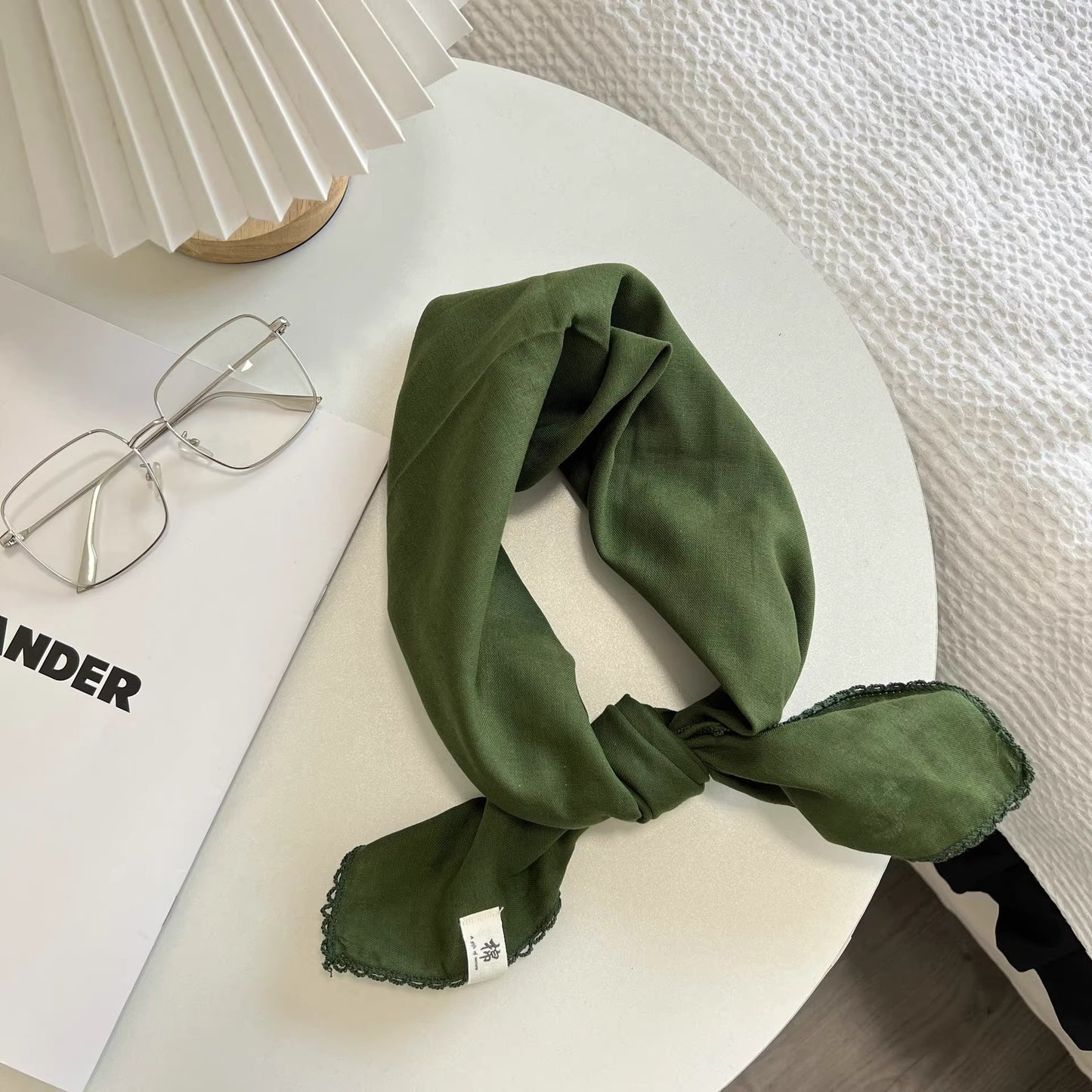 Solid Color Retro Silk Scarf