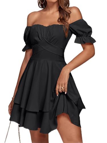 Off-Shoulder Lace-Up Ruffle Formal Gown