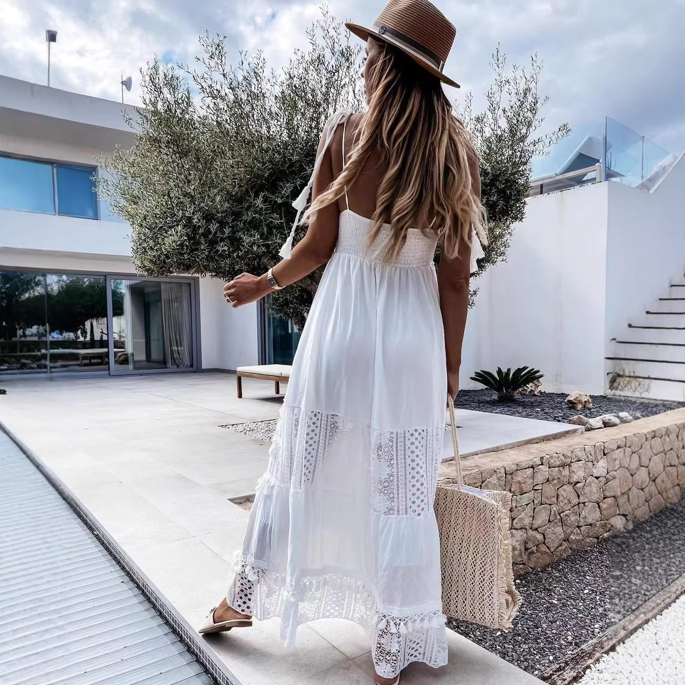 Womens Sleeveless V-Neck Dress