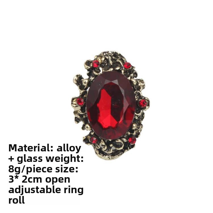 The opening of the crystal large gemstone ring can be adjusted as a female accessory