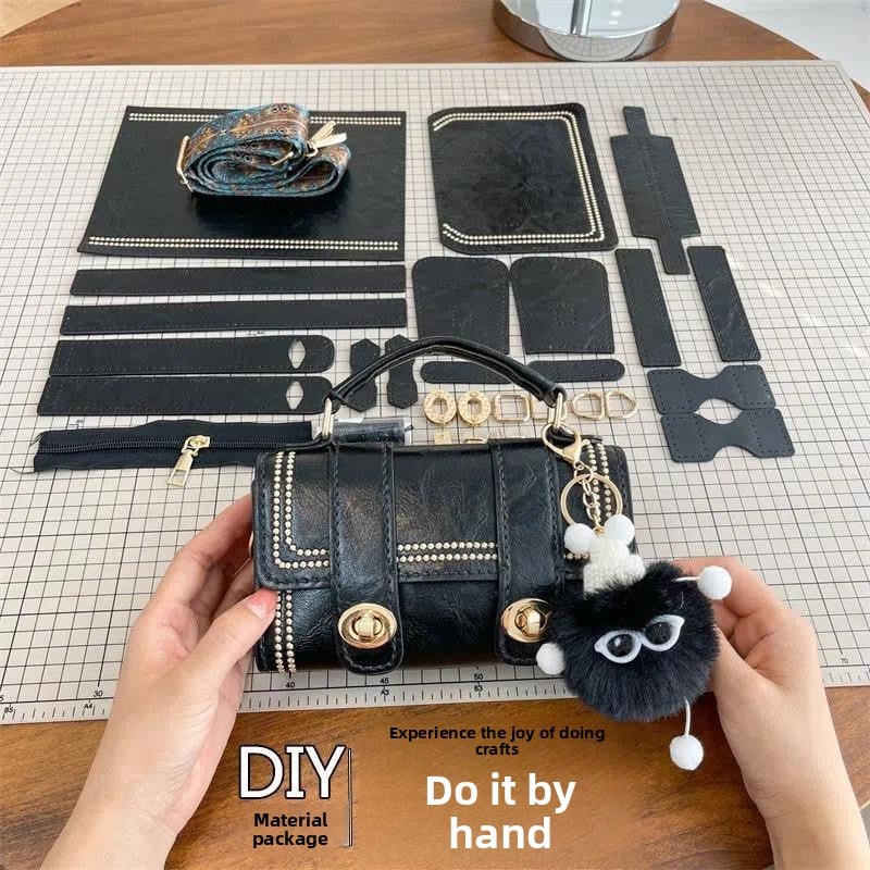 Vintage Handmade Woven Bag Women's Autumn and Winter Homemade diy Material Bag Shoulder Crossbody Bag for Girlfriend