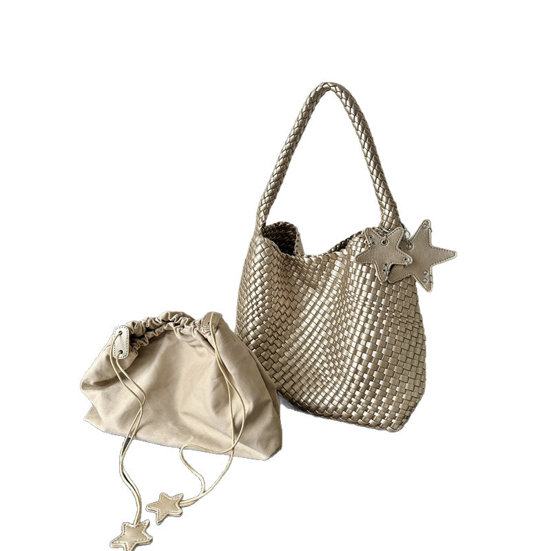 Handwoven PU Tote Bag for Women