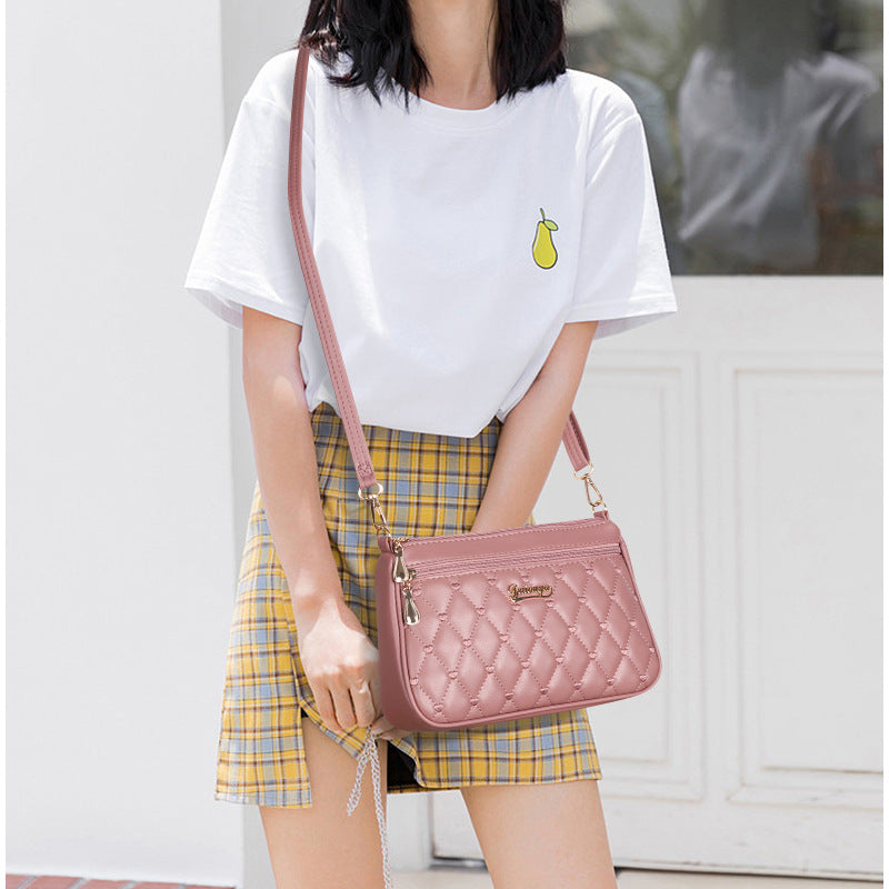 Dai Ouya 2022 New Summer Simple Fashion Solid Color Embroidered Chanel Style Crossbody Bag Trendy