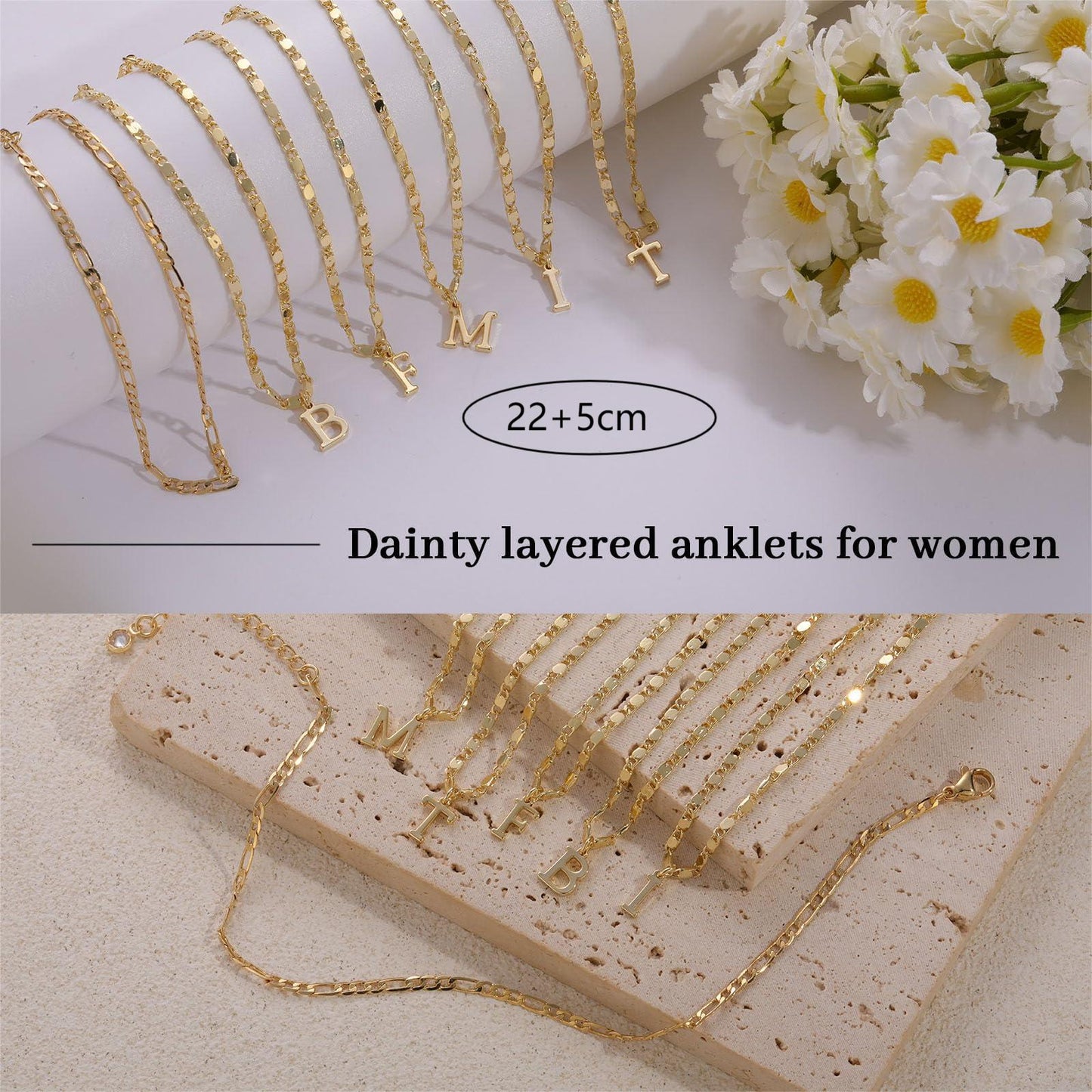 summer beach style 26 letters anklet set