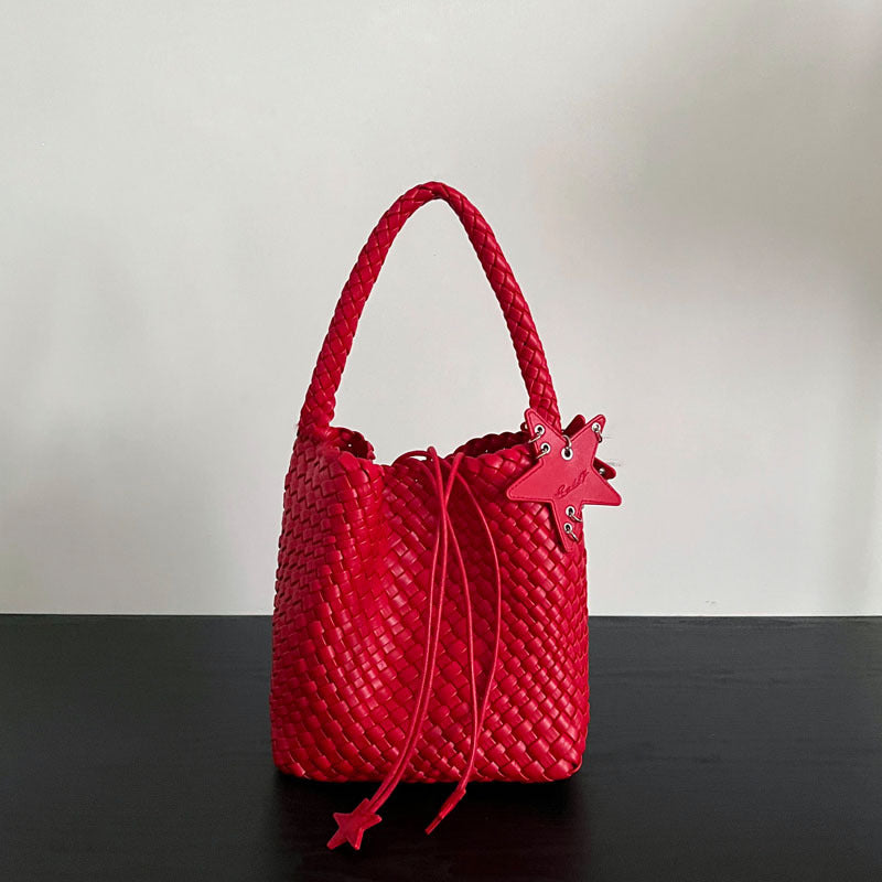 Handwoven PU Tote Bag for Women