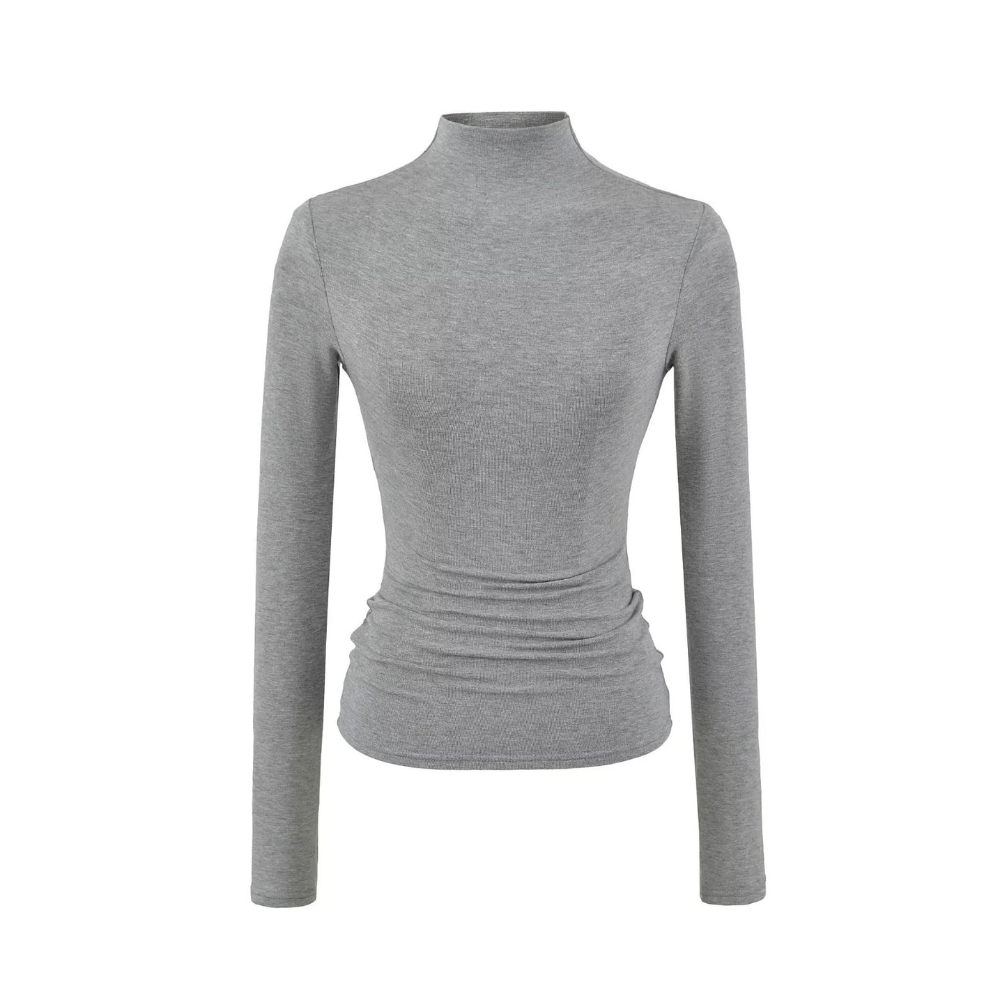 Womens Fleece Half Turtleneck Long Sleeve Top