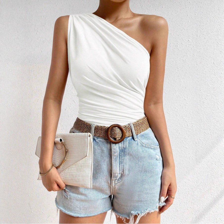 Womens One-Shoulder Slimming Top