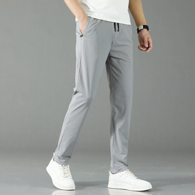 Lightweight stretchable ice silk casual pants for men