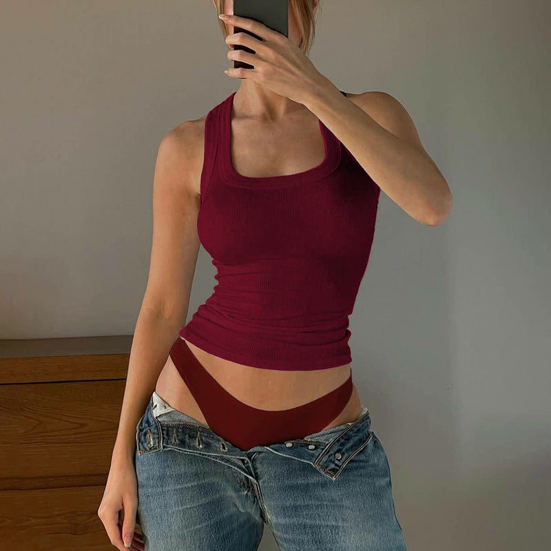 Women's Slim U-Neck Strapless Vest