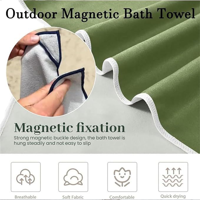 Outdoor magnetic bath towel