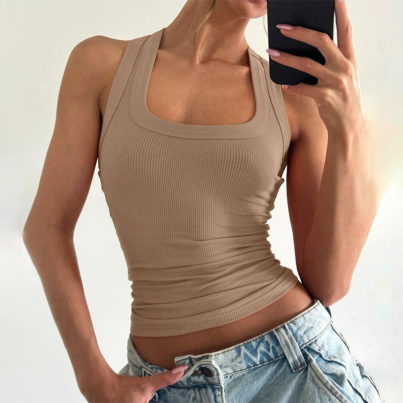 Women's Slim U-Neck Strapless Vest