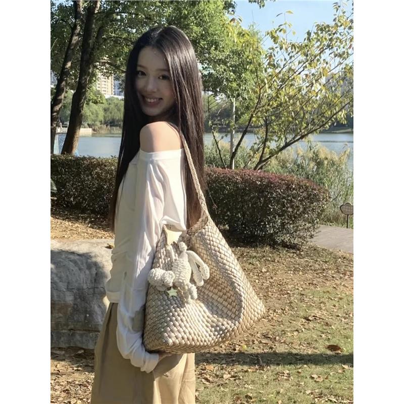 Handwoven PU Tote Bag for Women