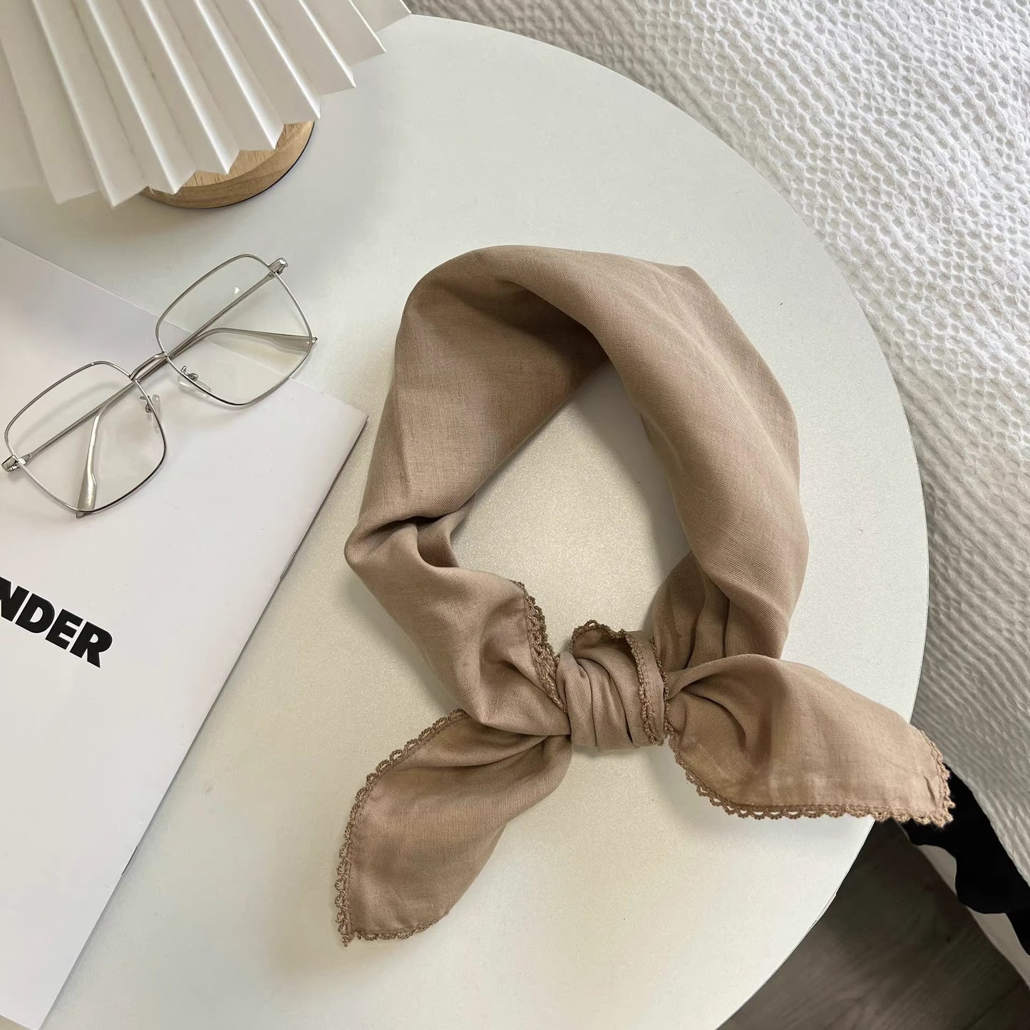 Solid Color Retro Silk Scarf