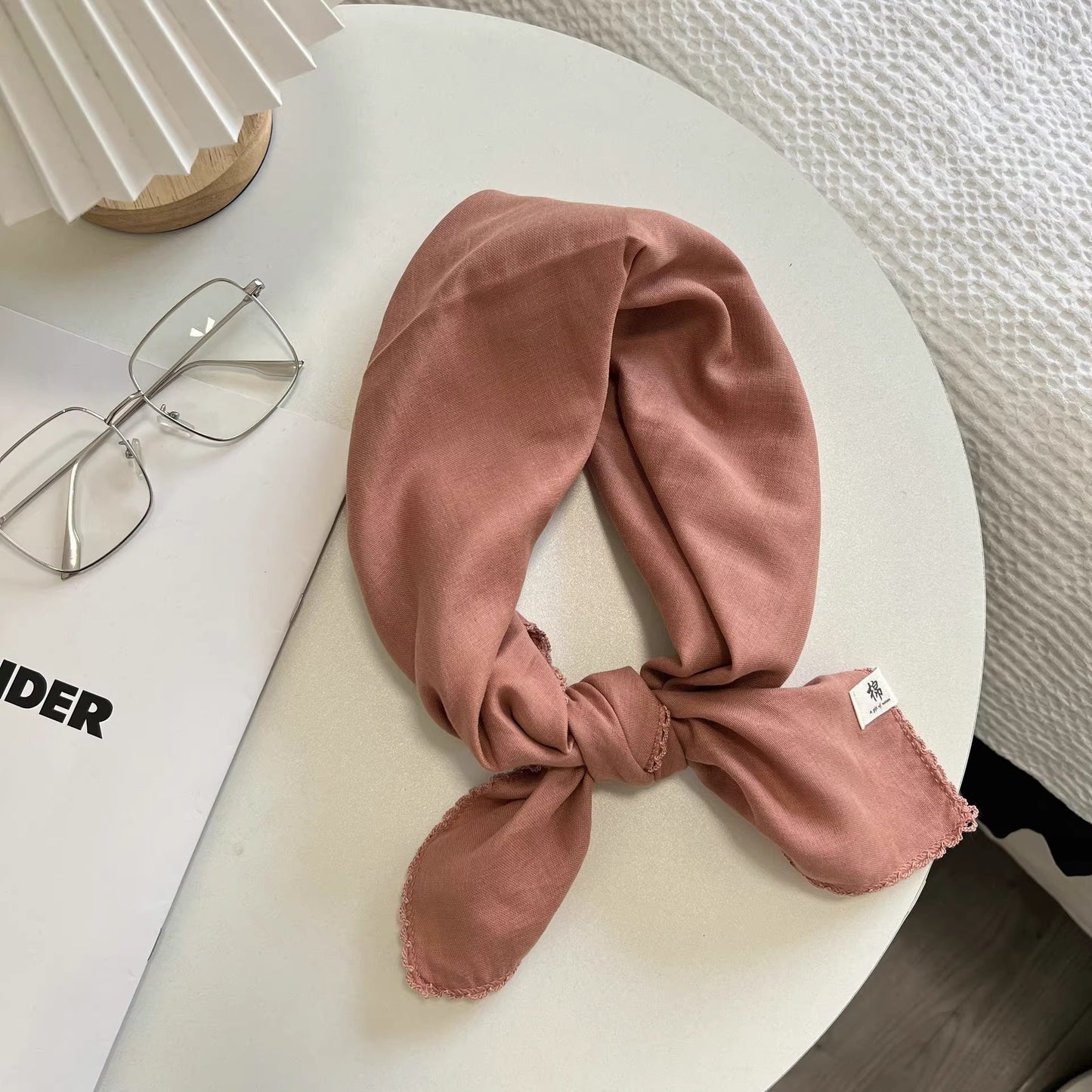 Solid Color Retro Silk Scarf