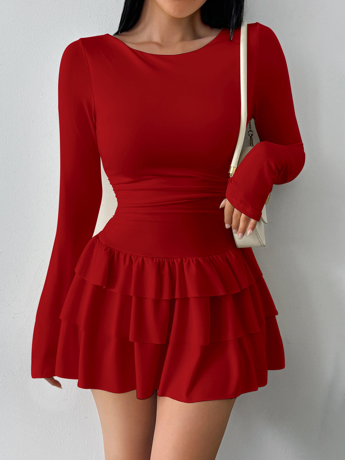 Womens Slimming Long Sleeve Dress