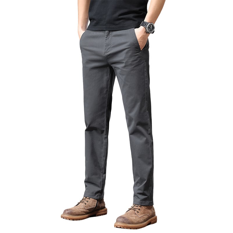 Business grey casual pants for men